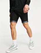 French Connection Denim Shorts In Washed Black-gray