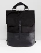 Asos Backpack In Sleek Black - Black