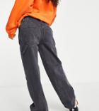 Asos Design Petite Premium Organic Cotton Blend Oversized Skater Jean In Gray
