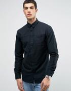 Jack & Jones Core Shirt With Concealed Placket In Regular Fit - Black