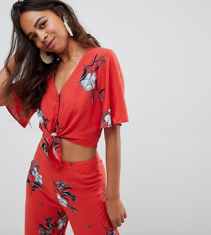 Miss Selfridge Petite Floral Printed Two-piece Top - Multi