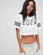 Criminal Damage Team Douche Crop T Shirt - White
