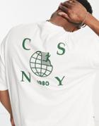Asos Design Oversized T-shirt In White With Text Back Print