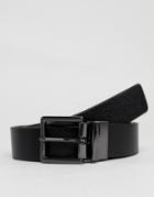 Armani Exchange Leather Reversible Belt In Black/brown - Black