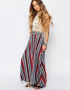 Ebonie N Ivory Maxi Skirt In Festival Print - Multi