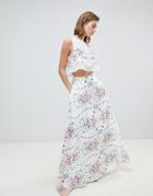 Sabina Musayev Abstract Floral Maxi Skirt - White