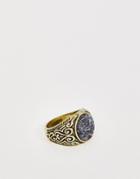Classics 77 Chunky Signet Ring With Black Stone - Gold