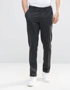 Asos Super Skinny Pant In Charcoal Jersey With Turn Up - Charcoal