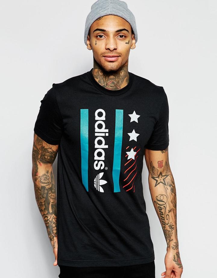 Adidas Originals T-shirt With Archive Print Aj7146 - Black