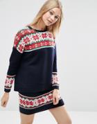 Asos Co-ord Fairisle Holidays Sweater - Multi