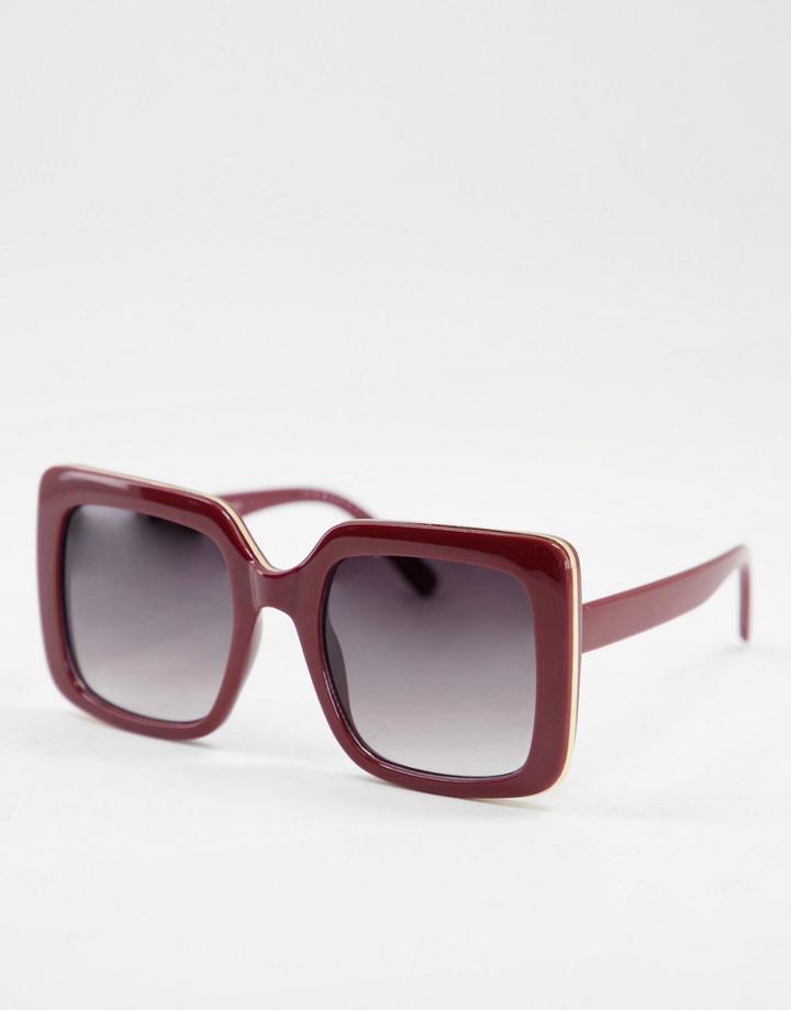 Aj Morgan Big Screen Oversized Square Lens Sunglasses-red