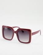 Aj Morgan Big Screen Oversized Square Lens Sunglasses-red