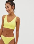 Weekday Resort Capsule 90s Bikini Bottoms In Yellow - Yellow
