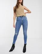 Only Distressed Skinny Jeans In Blue-blues
