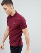 Lyle & Scott Logo Pique Polo In Burgundy - Red