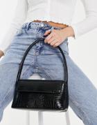 Ever New Shoulder Bag In Black Croc