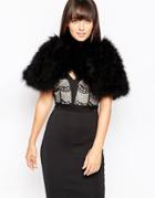 Lipsy Feather Look Vest - Black