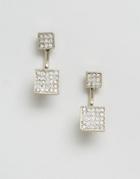 Oasis Pave Square Through & Through Earrings - Gold