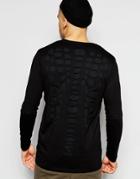 Asos Long Sleeve T-shirt With Laser Cut Back - Black