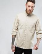 Nudie Jeans Co Calle Long Sleeve Pocket Shirt - Beige
