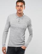 Asos Knitted Muscle Fit Polo In Gray - Gray