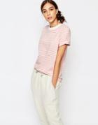 Selected Striped T-shirt In Pink - Pink Stripe