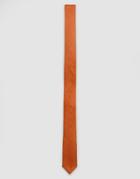 Asos Slim Tie In Burnt Orange Texture - Orange