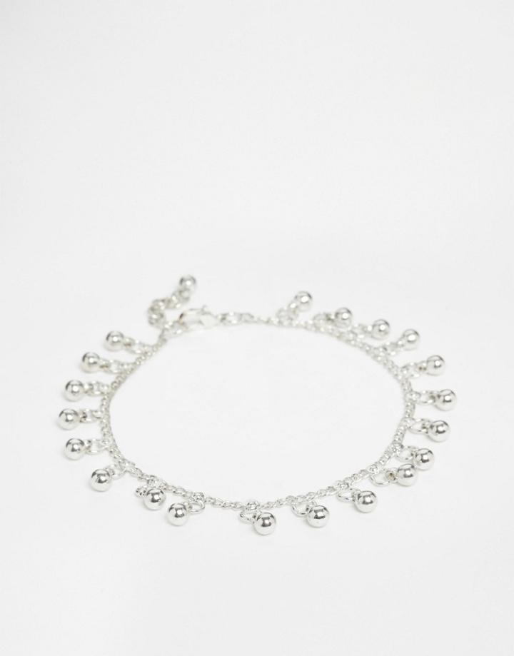 Asos Mini Bell Anklet - Antique Silver
