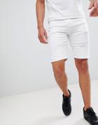 Good For Nothing Skinny Denim Shorts With Rips In White - White