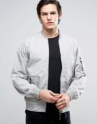 Jack & Jones Vintage Bomber Jacket With Ma-1 Pocket - Gray