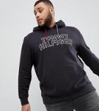 Tommy Hilfiger Plus Chest Logo Hoodie Icon Stripe Hood Detail In Black - Black