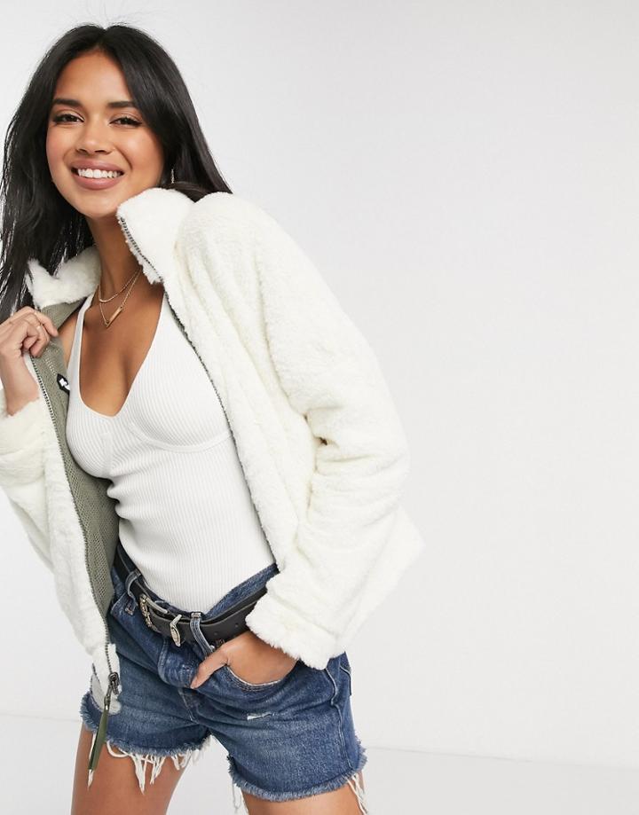 Columbia Bundle Up Reversible Full Zip Fleece In White