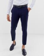 Asos Design Super Skinny Cropped Smart Pants In Navy