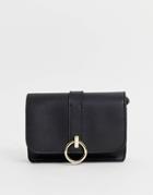 Yoki Ring Detail Crossbody Bag - Black