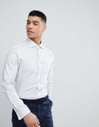 Asos Design Smart Stretch Slim Royal Oxford Stripe Shirt With Cutaway Collar And Double Cuffs - Blue