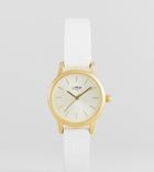 Limit 26mm Faux Leather Watch In White Exclusive To Asos - White