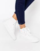 Asos Duke Lace Up High Top Sneakers - White