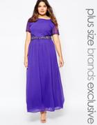 Lovedrobe Maxi Dress With Embellished Waist - Purple