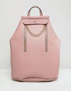 Asos Design Vertical Zip Bonded Backpack - Pink