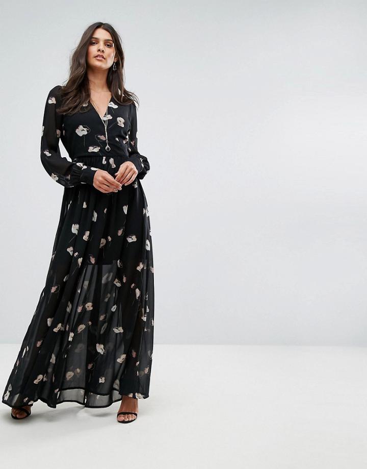 Vero Moda Floral Maxi Dress - Black