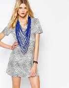 Eleven Paris Nazir Crackle Print Dress - White
