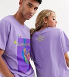 Crooked Tongues Unisex Oversized T-shirt With Heatmap Print-purple