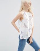 Asos Sleeveless Top With Tropical Bird Print - Multi