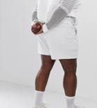 Asos Design Plus Two-piece Jersey Shorts With Mesh Overlay In White - White
