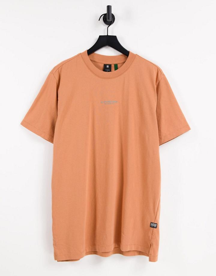 G-star Centre Logo T-shirt In Orange