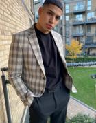 Bolongaro Trevor Super Skinny Plaid Suit Jacket-grey