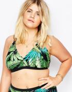 Junarose Palm Leaf Bikini Top - Green