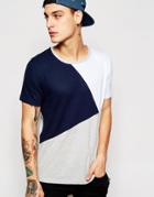 Asos T-shirt With Cut And Sew Mesh Panels
