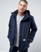 Franklin And Marshall Padded Parka With Hood - Navy