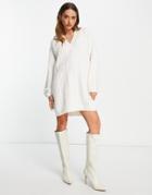 & Other Stories Polyamide Cable Knit Mini Sweater Dress In Off White - Ivory